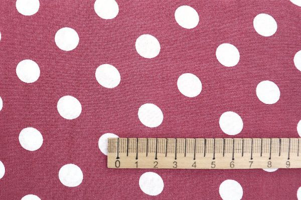 Штапель принт/горох белый на малиновом 3660-PY/D#10/C#3