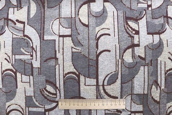 Трикотаж "Модал" принт/серо-коричневый на бежевом 1419-PY/D#1/C#1