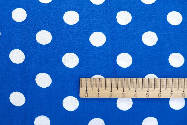 Штапель принт/горох белый на ярко-синем 3660-PY/D#10/C#6