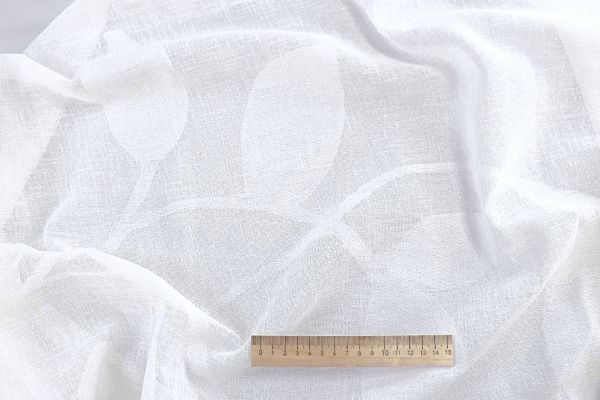 Тюль принт/белый на сером 1520-16/C#Natural