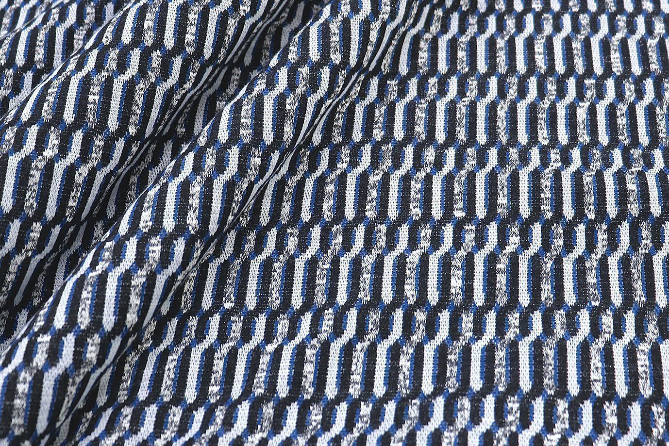 Трикотаж жаккард/черно-синий 2816-PY/D#4/C#1