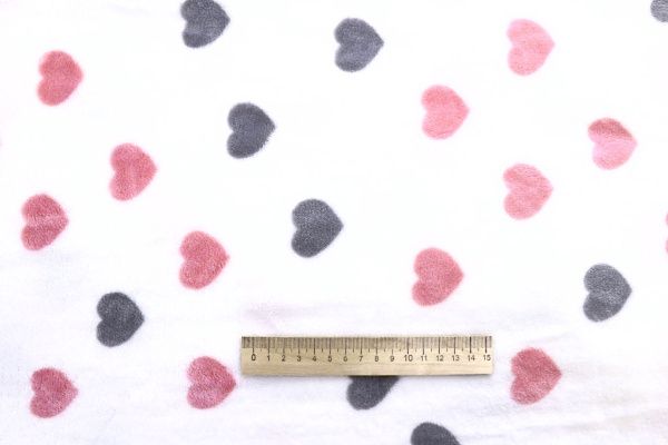 Велсофт принт/сердечки серо-розовые на белом AP5082511/D#222-FLA280YH/C#Y21021500-2