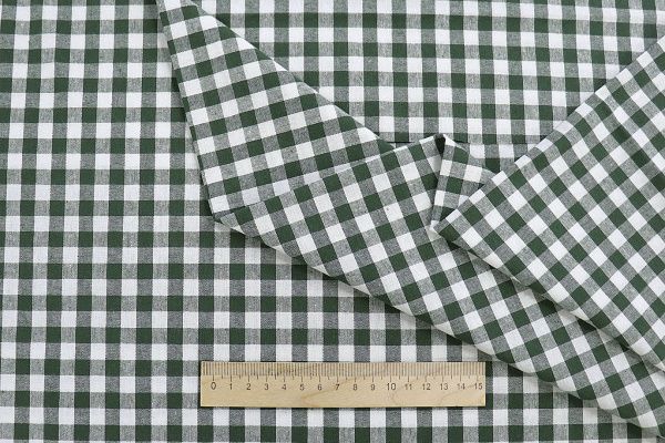 Хлопок принт/клетка зелено-белая 1386-PY/C#4