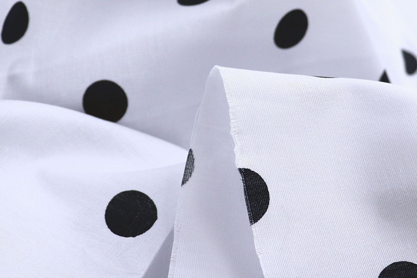 Хлопок "Поплин" стрейч принт/горох черный на белом 4235-PY/D#1/C#1