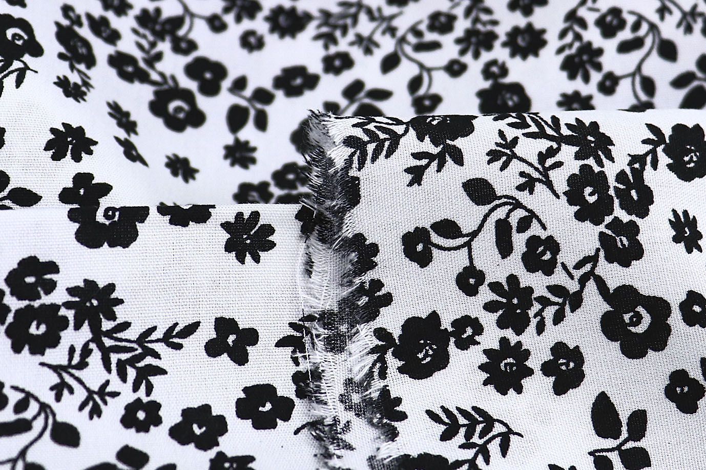 Штапель принт/цветы черные на белом 1382-PY/D#1/C#5