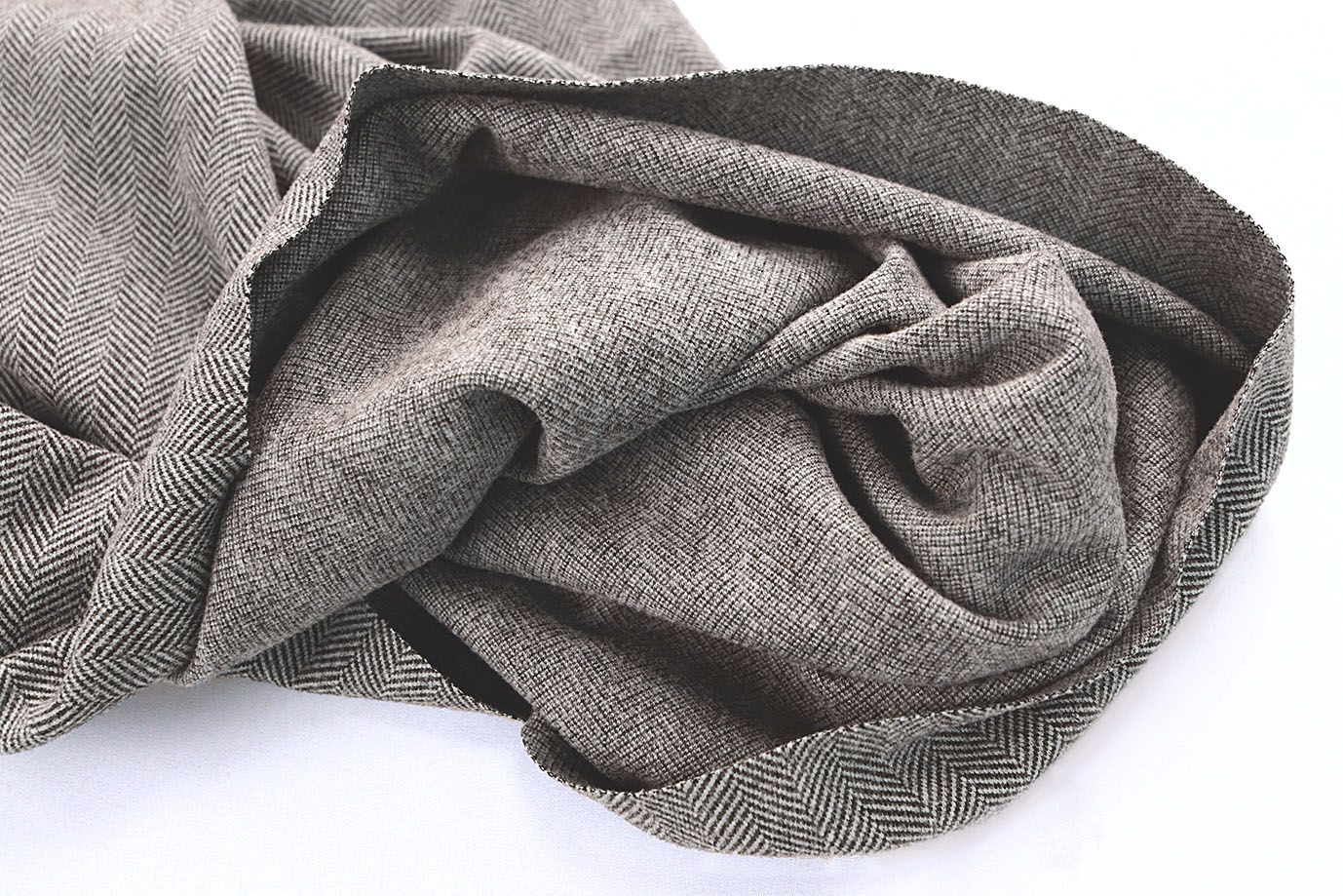 Пальтовый трикотаж "Елочка"/коричнево-белый 4054-PY/C#2