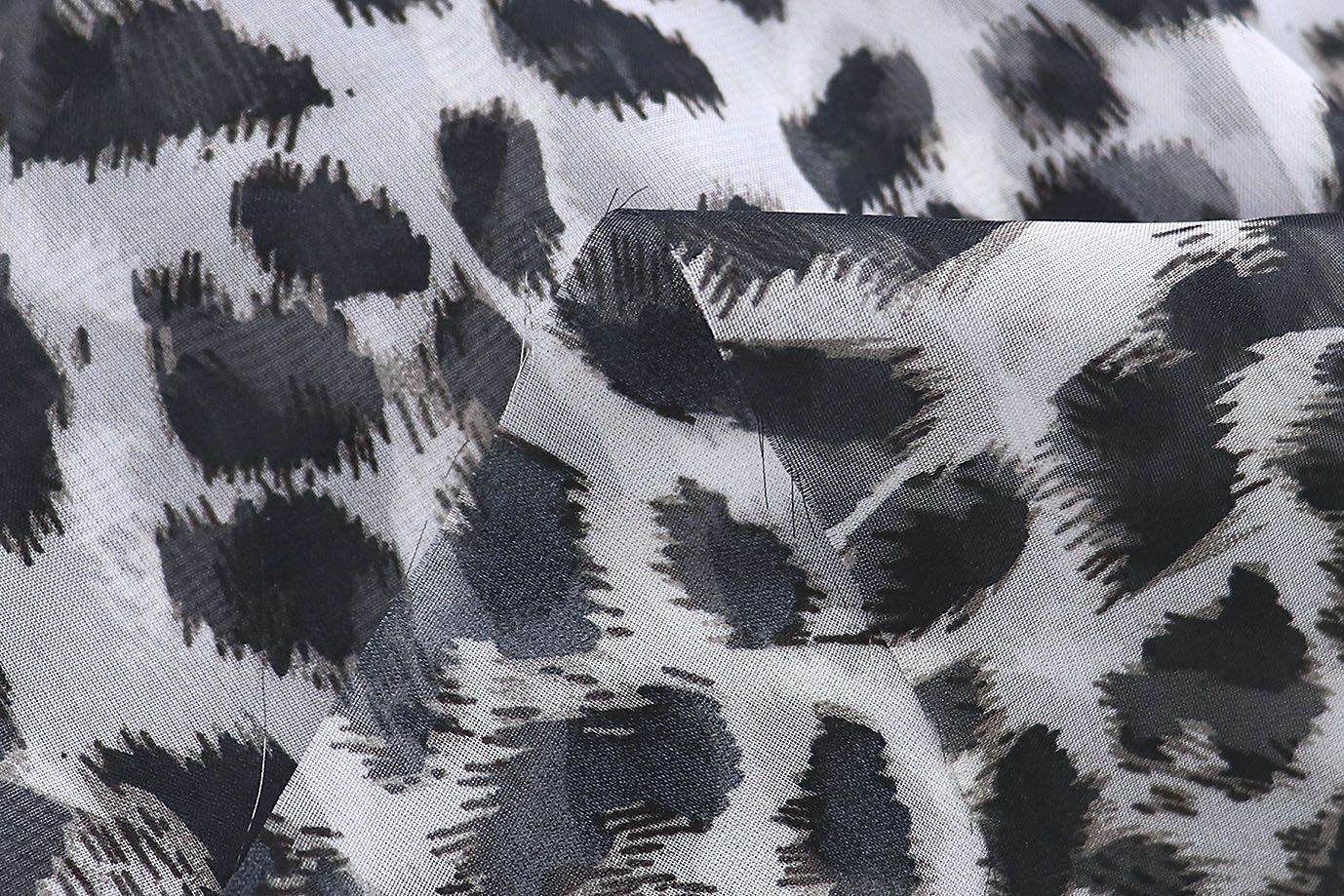 Шифон принт/леопард черно-белый 3854-PY/D#3/C#1