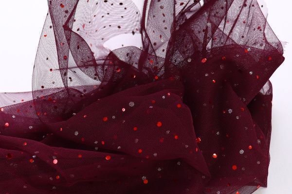 Сетка с пайетками/вишня SS-26264/D#1/C#6 (ярд)