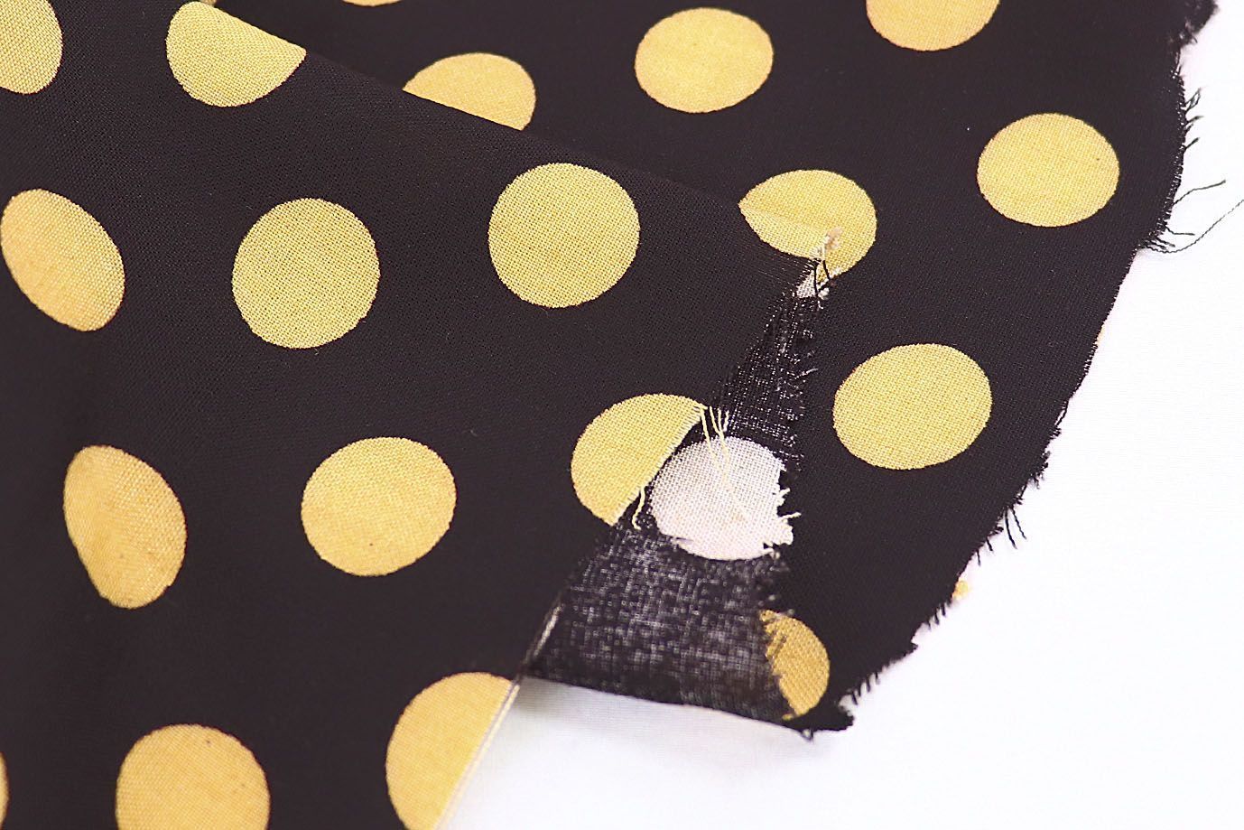 Штапель принт/горох желтый на черном 1179/D#1/C#2