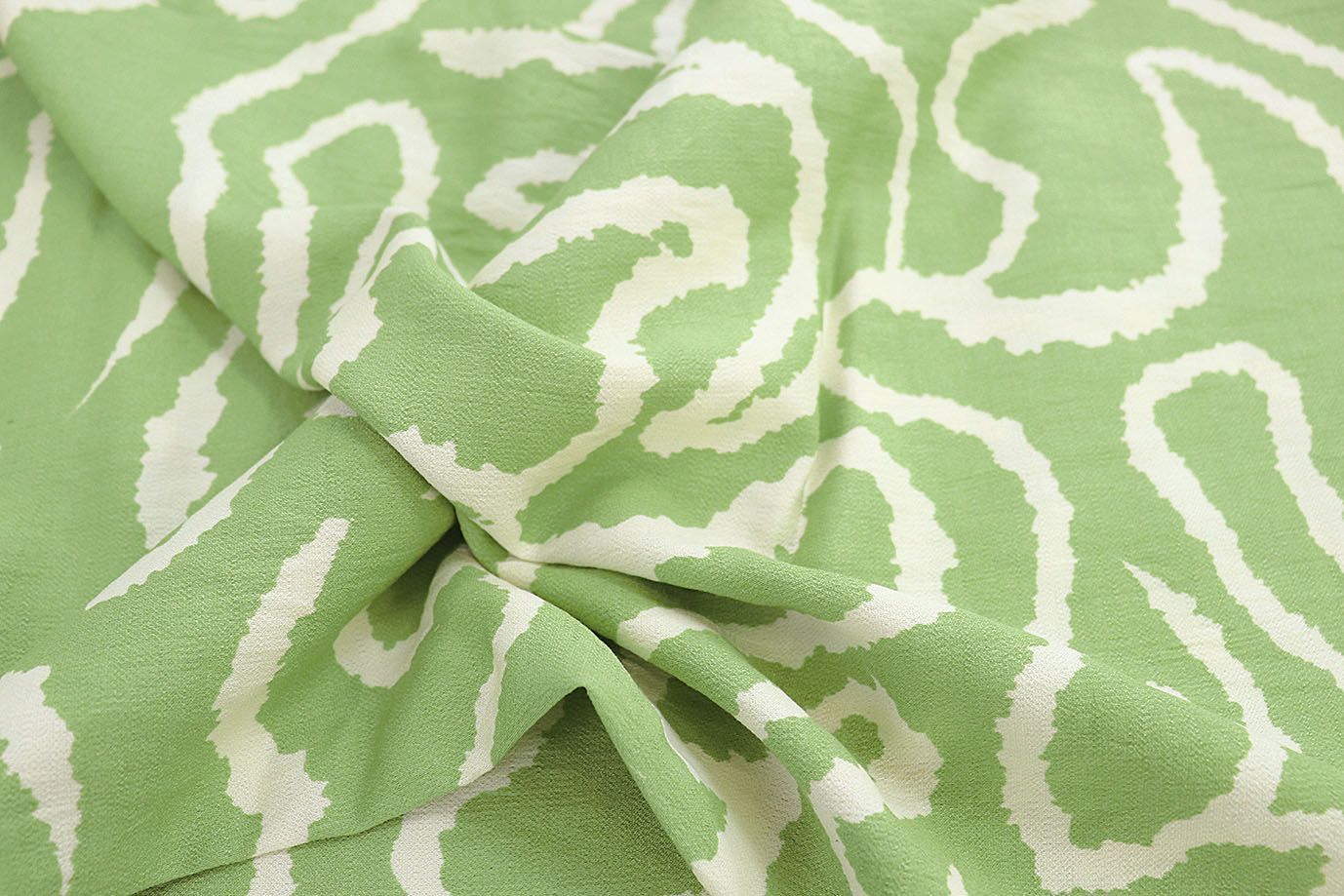 Лен БОХО принт/бело-зеленый 3857-PY/D#5/C#4