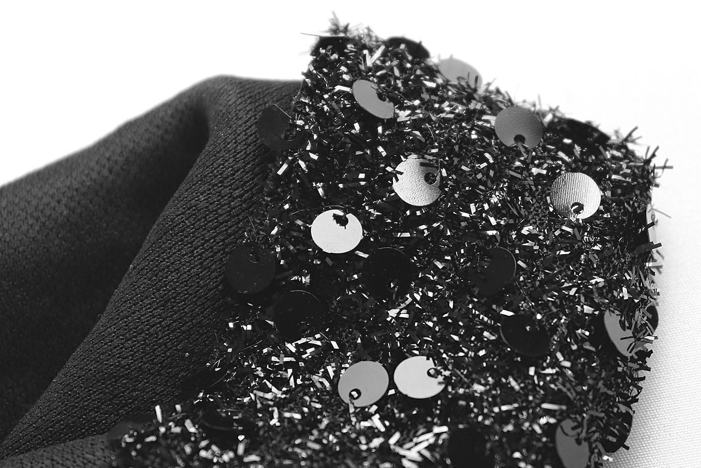 Трикотаж "Травка" жаккард/черный 3645/C#1