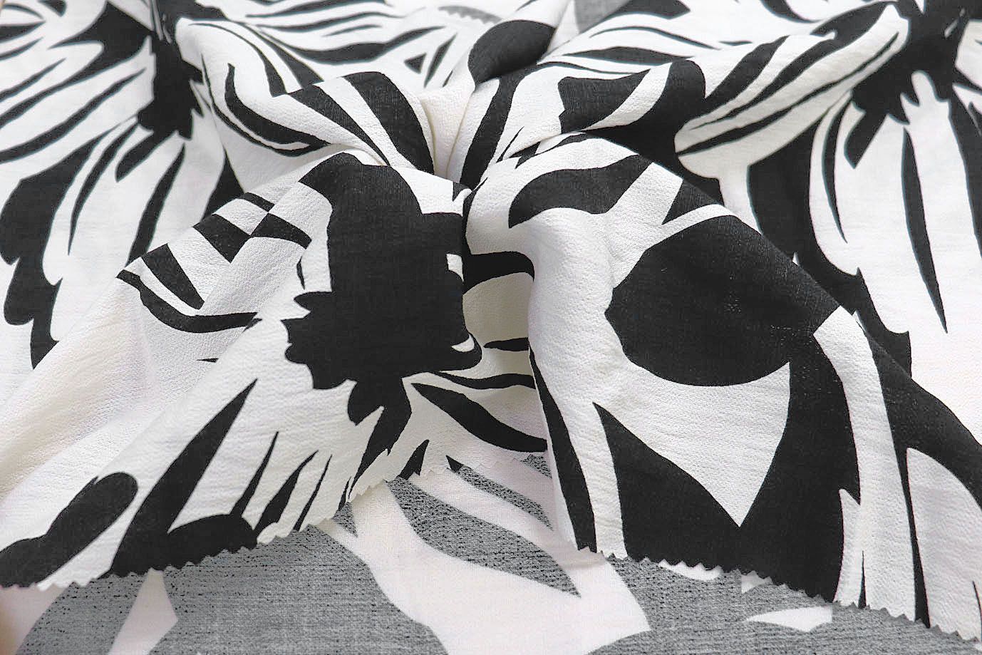 Лен БОХО принт/черно-молочный 3879-PY/D#2/C#1