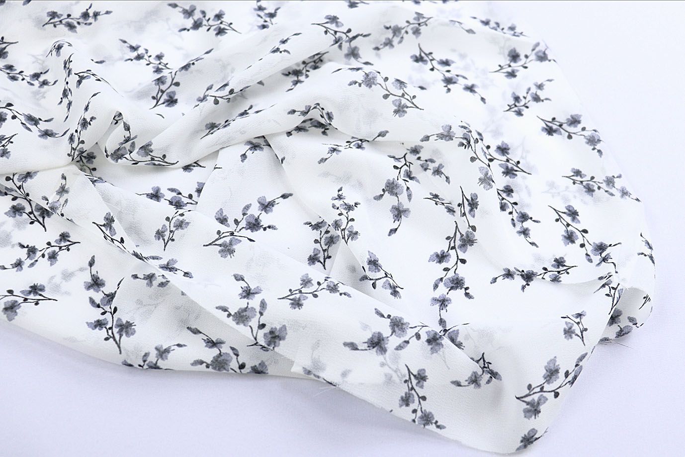 Шифон принт/цветы серые на молочном 4247-PY/D#5/C#2