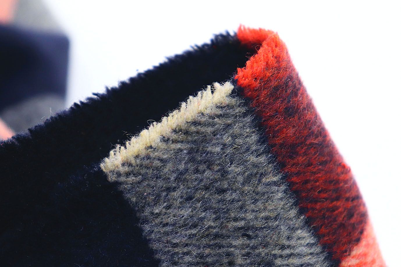 Пальтовая ткань "Микроворса" принт/клетка молочно-коралловая на темно-синем AP210318023/D#778-90135/C#8