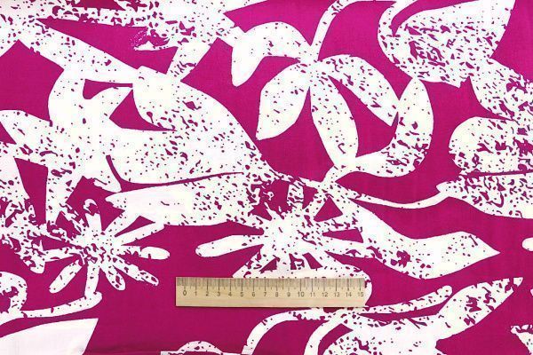 Штапель принт/белый на малиновом 3858-PY/D#8/C#2