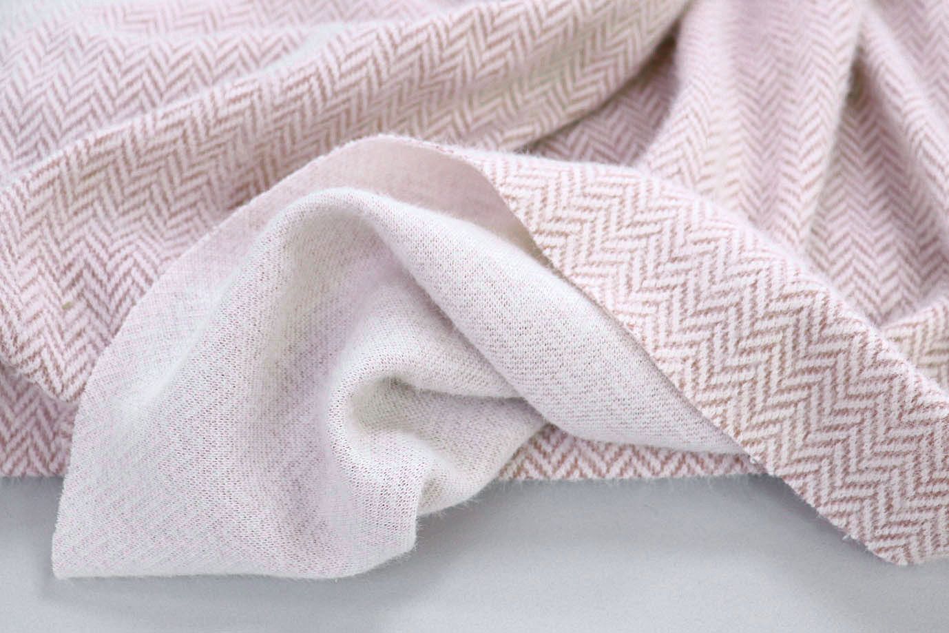 Трикотаж "Альпака" жаккард/елочка бело-розовая 3762-PY/D#2/C#1