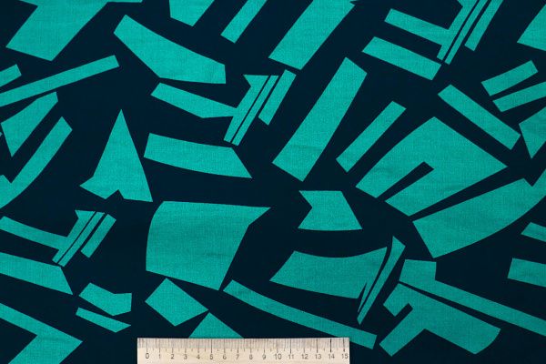 Штапель принт/изумрудный на черном 4203-PY/D#11/C#3