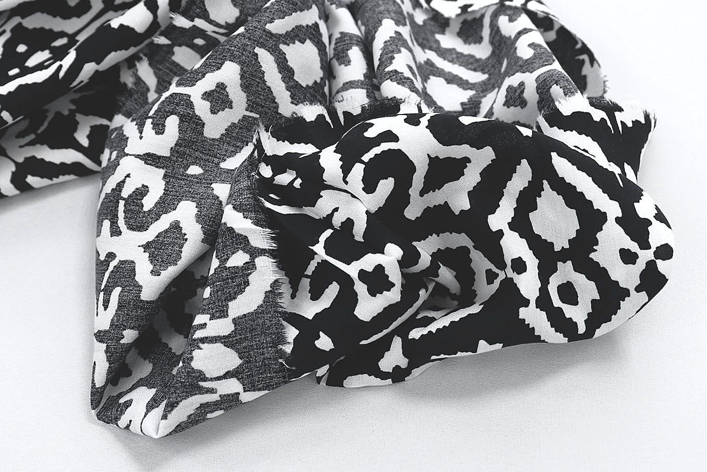 Штапель принт/узор белый на черном 1374-PY/D#52/C#3