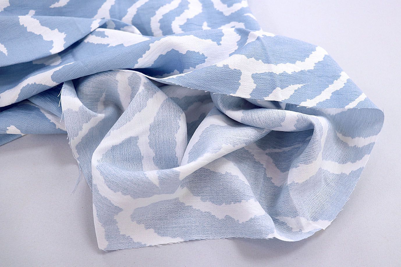 Лен БОХО принт/бело-синий 3857-PY/D#5/C#2