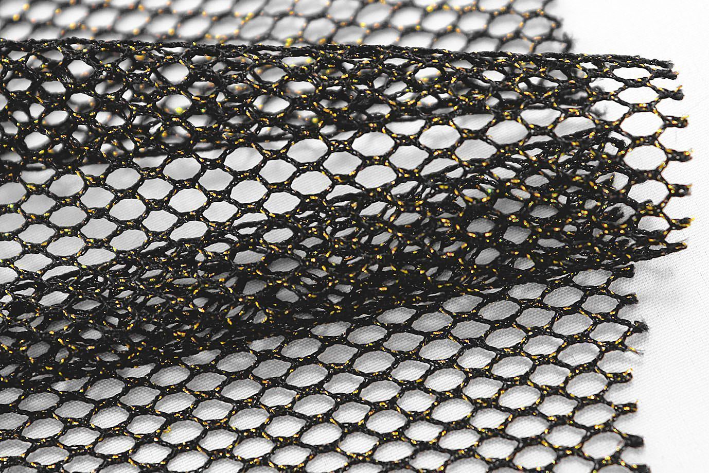 Сетка стрейч/черно-золотистый  2569-PY/С#1