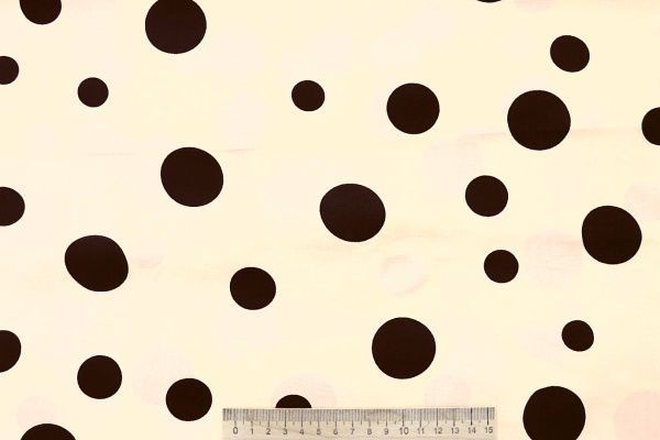 Штапель принт/горох черный на песочном 4203-PY/D#98/C#1