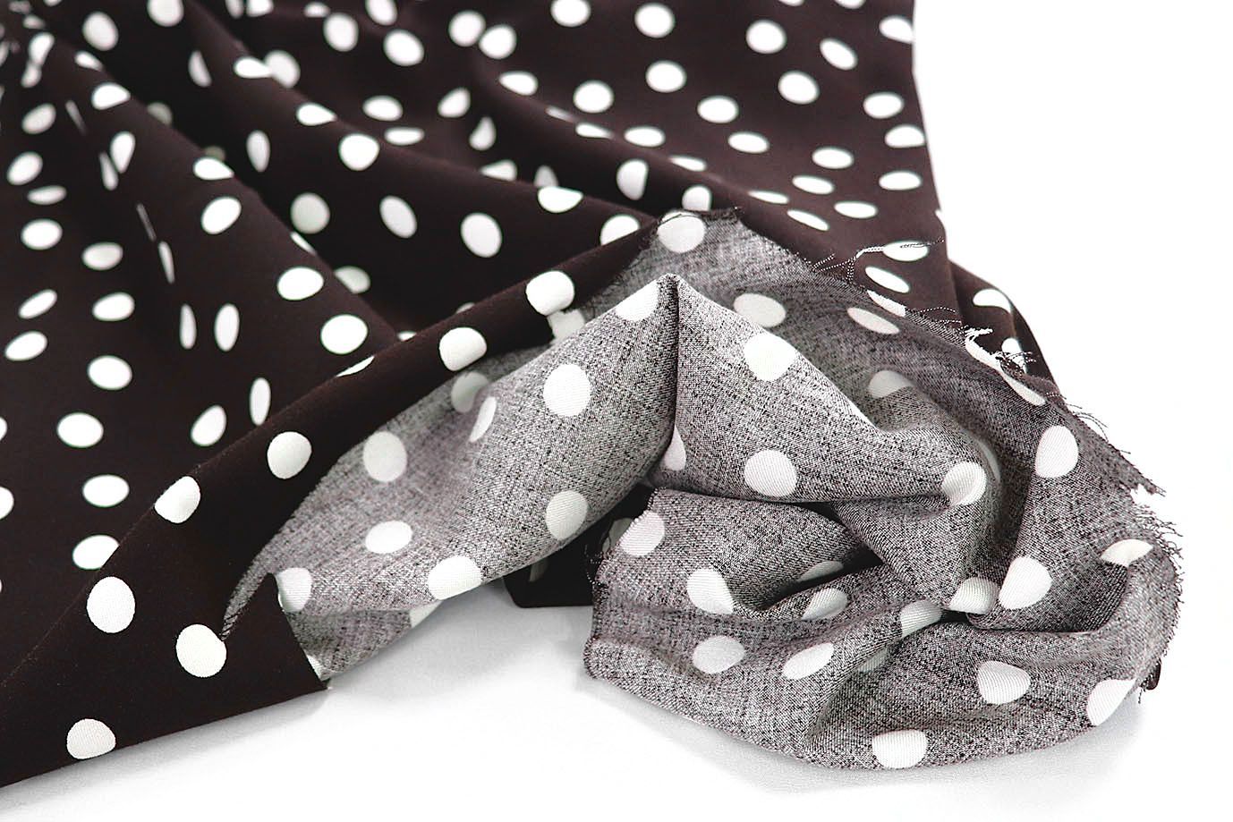 Штапель принт/горох белый на черном 2393-PY/C#5