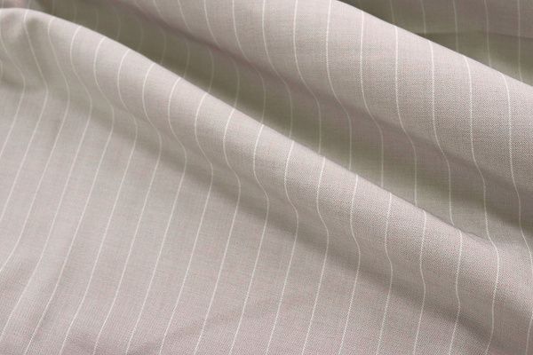 Костюмная ткань принт/полоска белая на бежевом 3963-PY/C#6