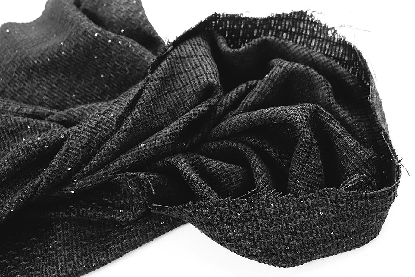 Пальтовая ткань "Шанель"/черный 1361-8139/C#15 (50204)