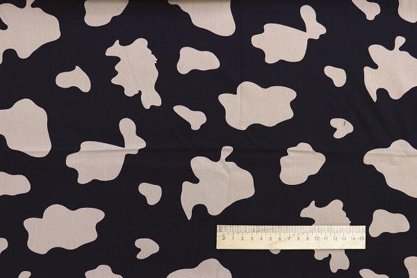 Штапель твил принт/бежево-черный 3940-PY/D#8/C#1