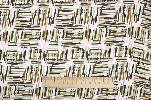 Шифон креп принт/зелено-коричневый на белом 3639-PY/D#20/C#1