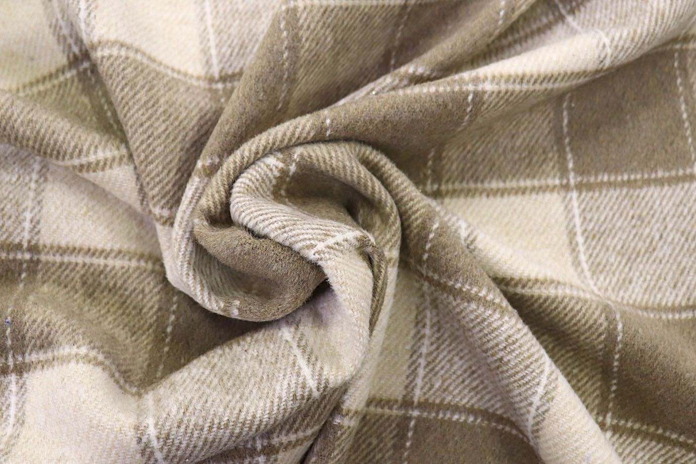 Пальтовая ткань принт/клетка молочно-бежевая 3112/D#2/C#1