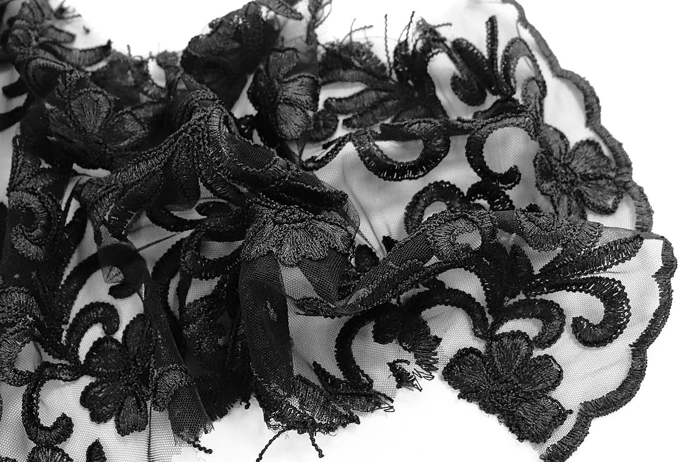 Сетка с вышивкой/черный 2041/D#1/C#5