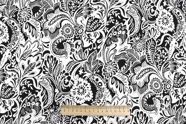 Штапель принт/узор белый на черном 1374-PY/D#39/C#4