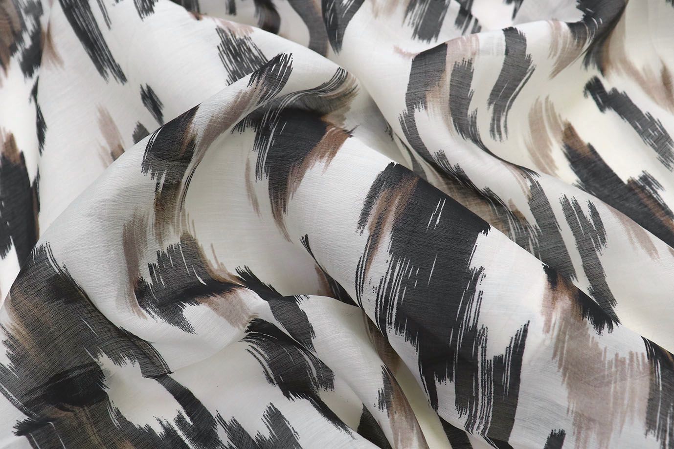 Вуаль принт/черно-бежевый на белом 3890-PY/D#5/C#1