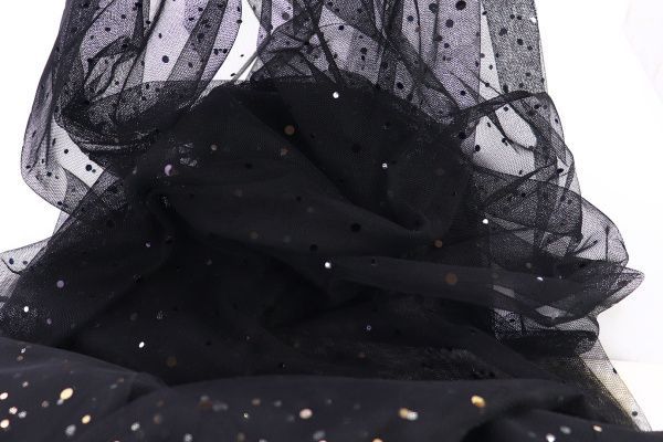 Сетка с пайетками/черный SS-26264/D#1/C#10 (ярд)