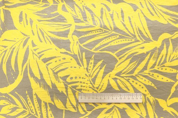 Лен БОХО принт/жёлтый на арахисовом 4077-PY/D#5/C#1