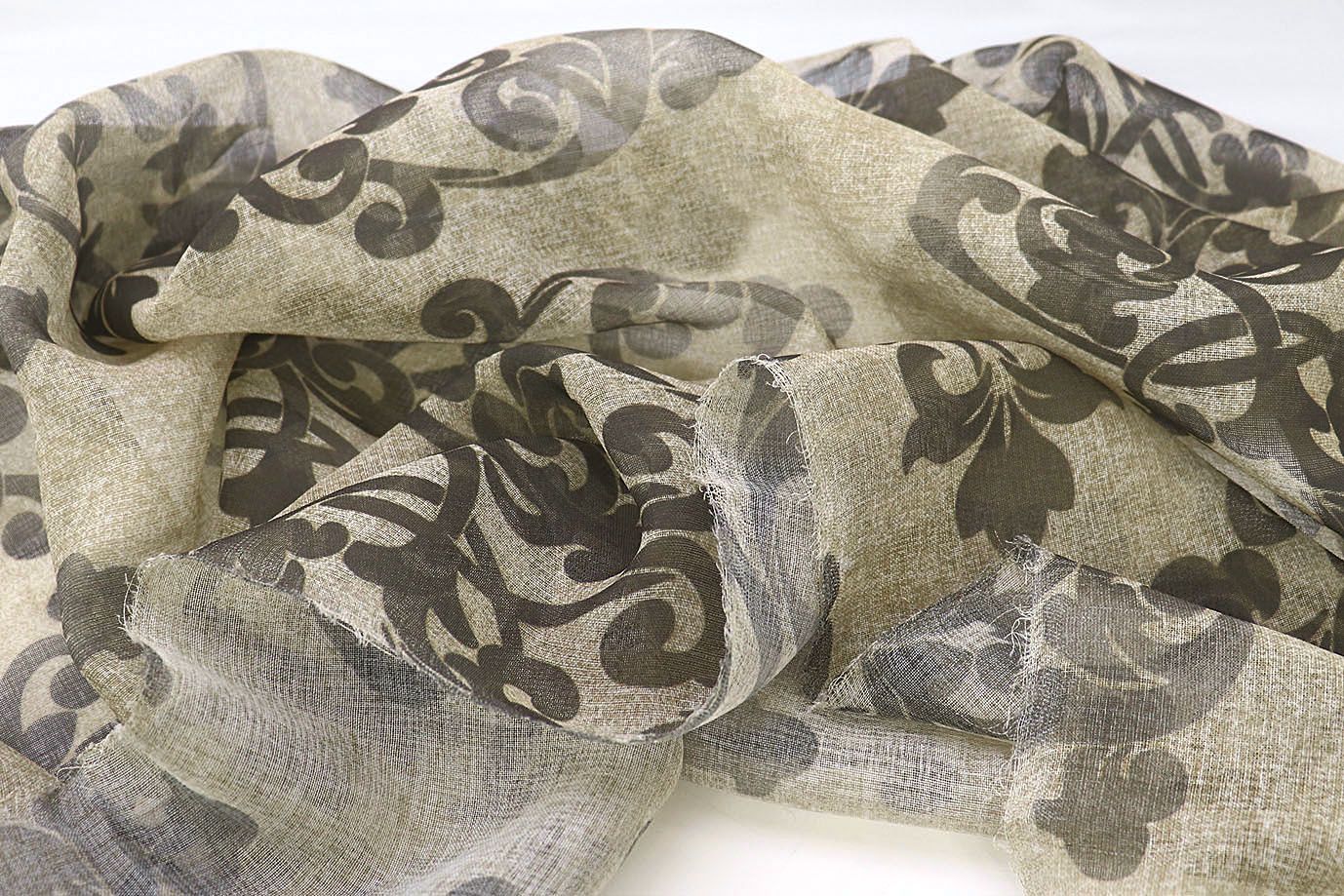 Тюль принт/узор темно-серый WBC23/C#12C