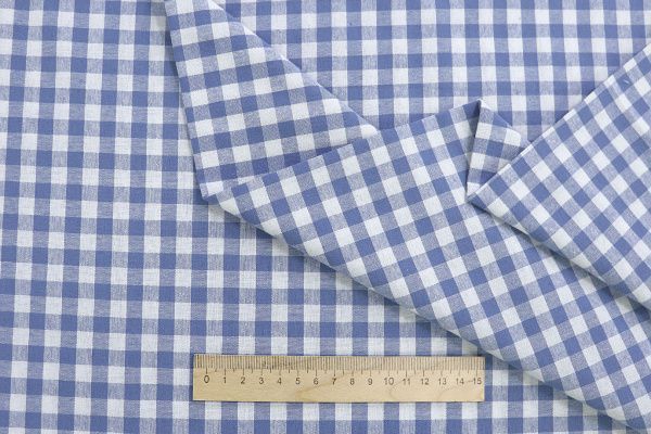 Хлопок принт/клетка сине-белая 1386-PY/C#6