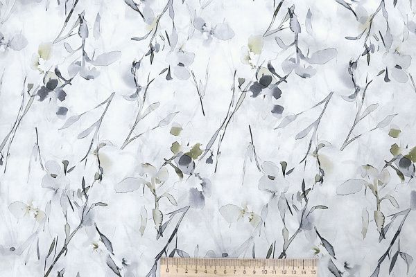 Штапель принт/фисташковый с серым на белом 4105-PY/D#3/C#2