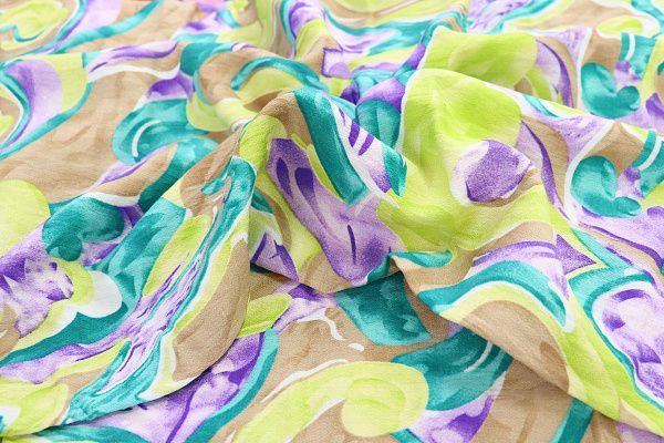 Лен БОХО принт/зелено-бирюзово-фиолетовый 3591-PY/D#13/C#3