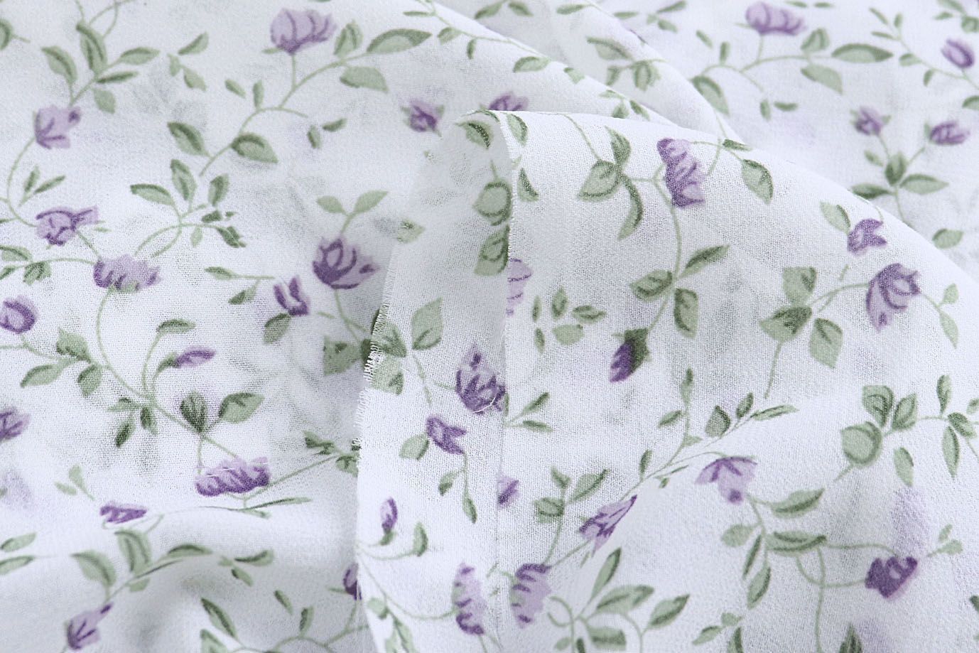 Шифон принт/цветы сиреневые на молочном 4241-PY/D#12/C#2