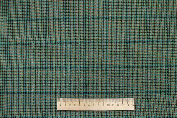 Костюмная ткань жаккард/бирюза на коричневом 3321-22-PY/D#4/C#2