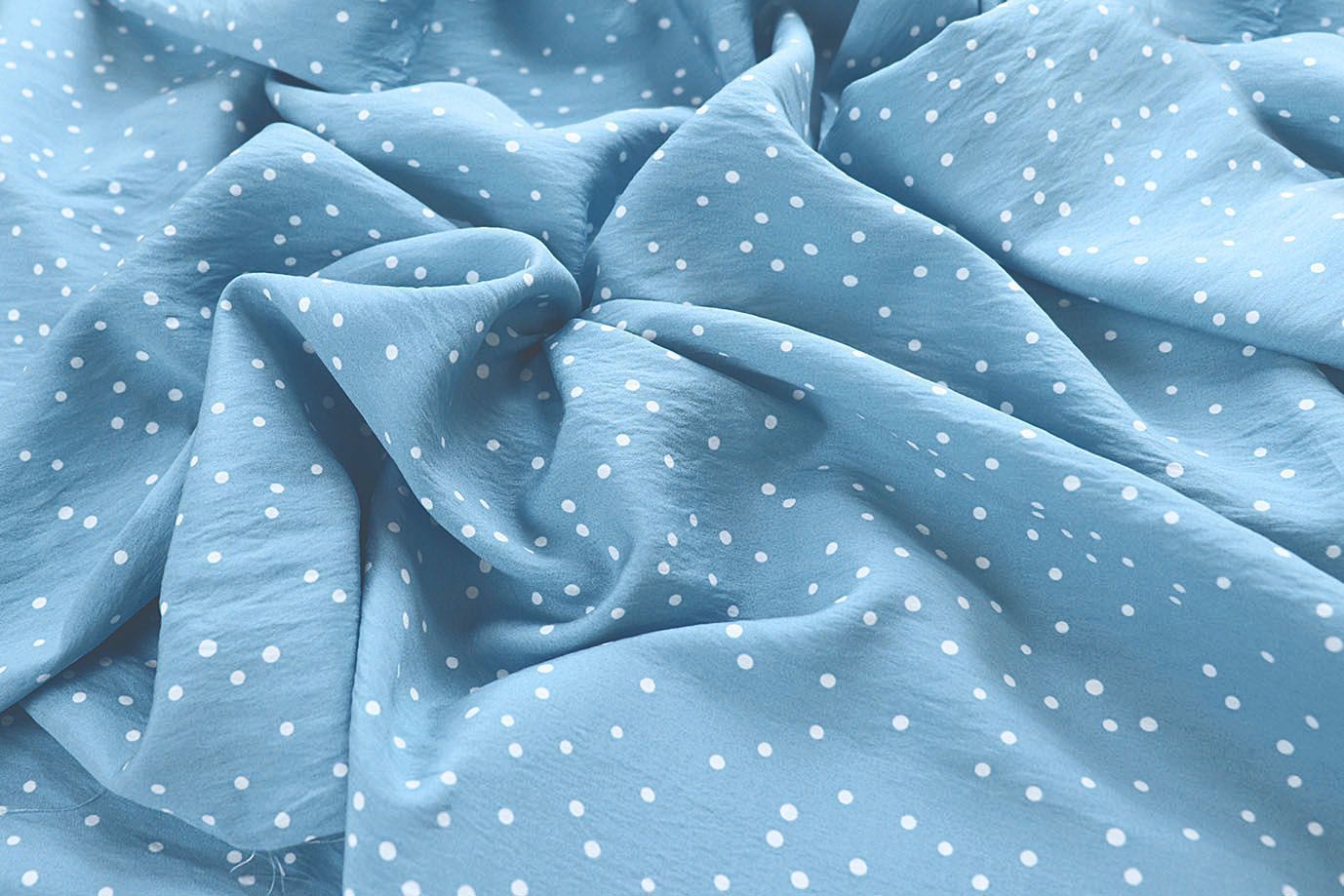 Купра принт/горох белый на голубом 4072-PY/D#6/C#1