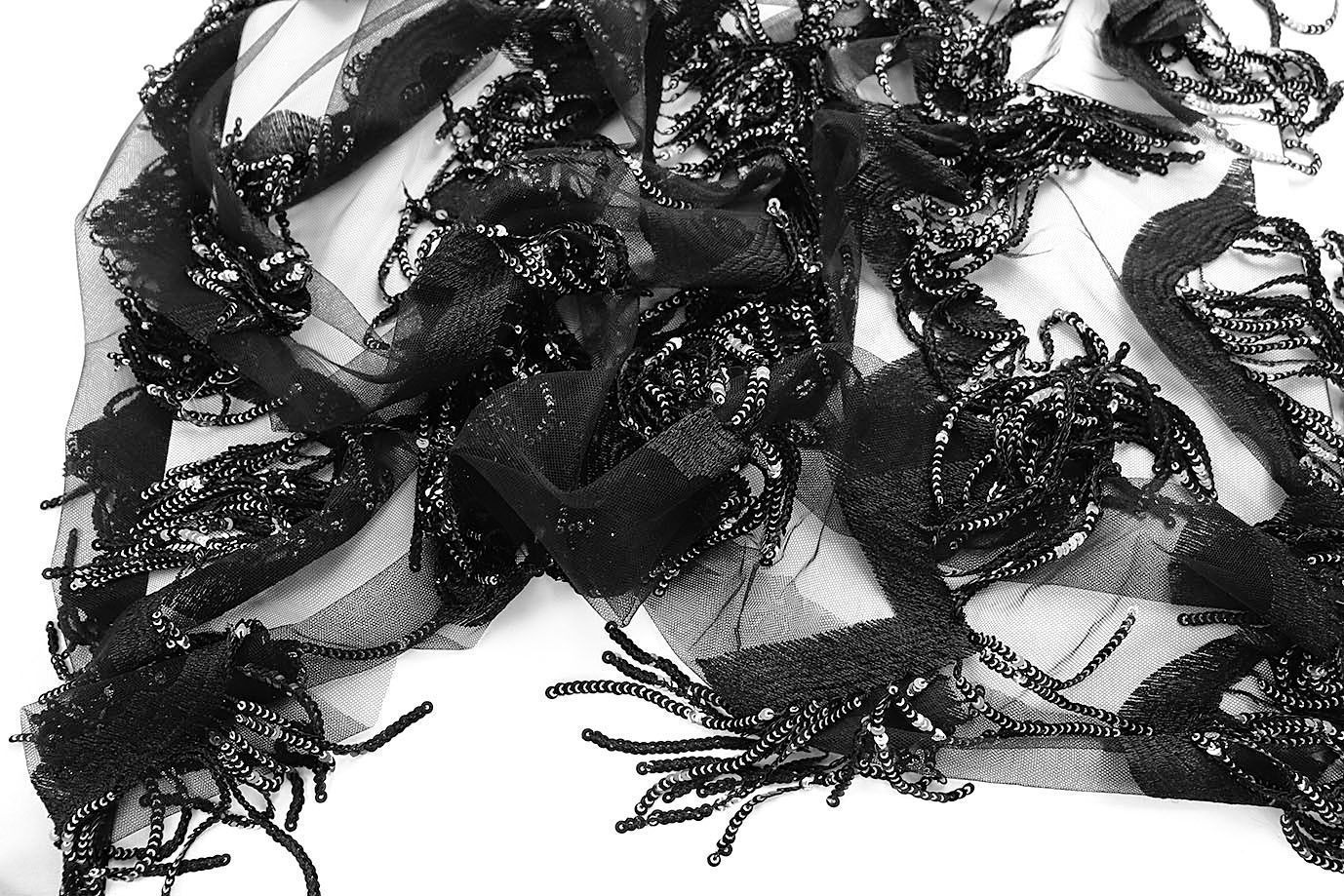 Сетка с пайетками/черный 2778-PY/D#19DY10145/С#1