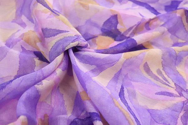 Вуаль принт/сиренево-фиолетовый на бежевом 3847-PY/D#4/C#2