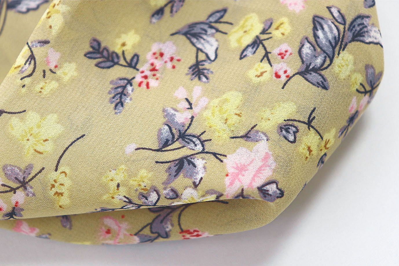 Шифон принт/цветы желто-розовые на бежевом 3707-PY/D#46/C#1