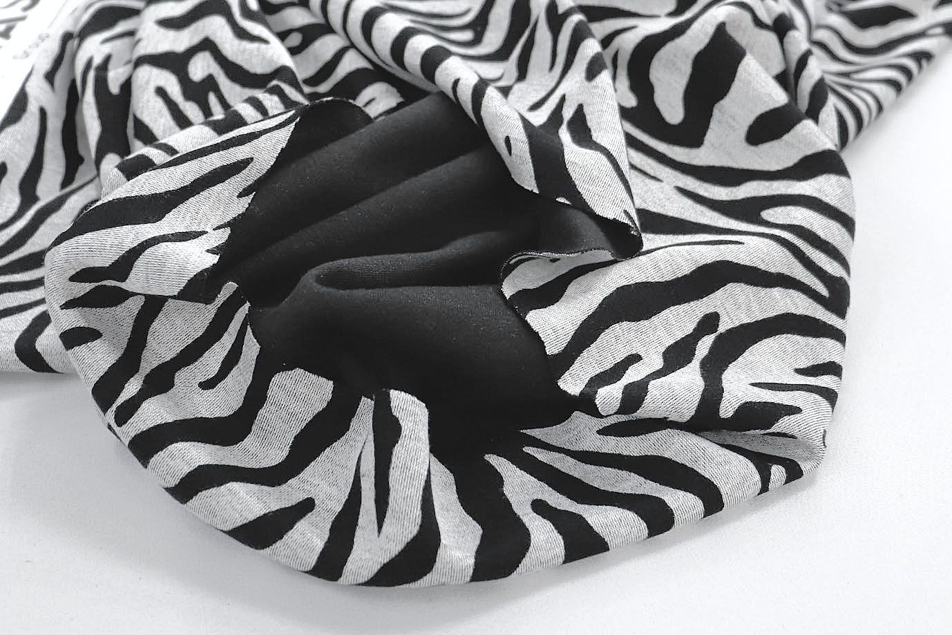 Трикотаж "Модал" Милано принт/зебра черно-серая VT-11690/D#1/C#1