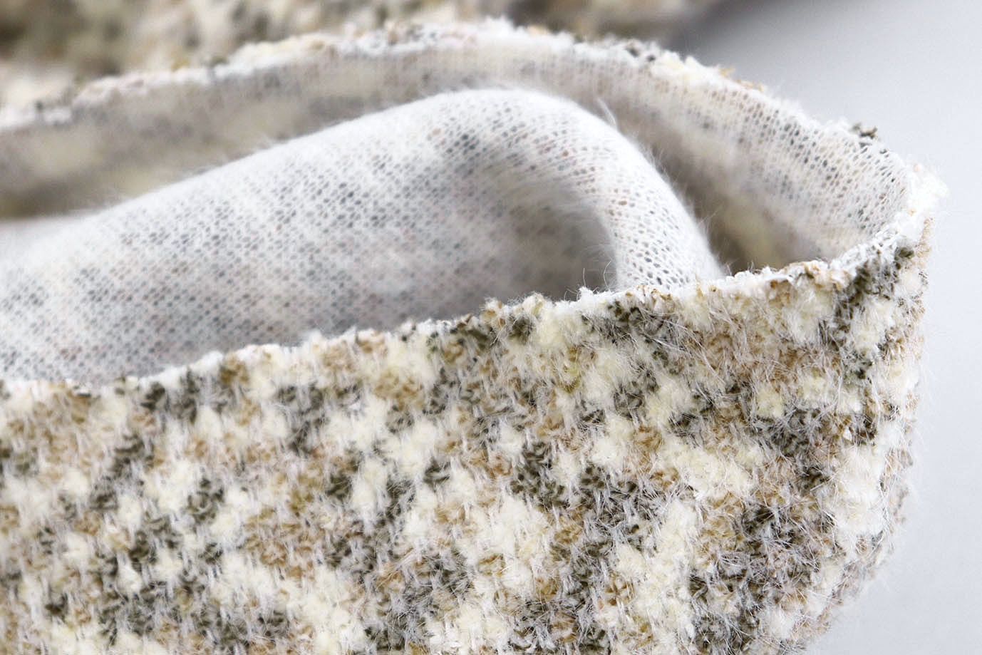 Трикотаж жаккард двуцветный/коричнево-оранжевый 4046-PY/C#1