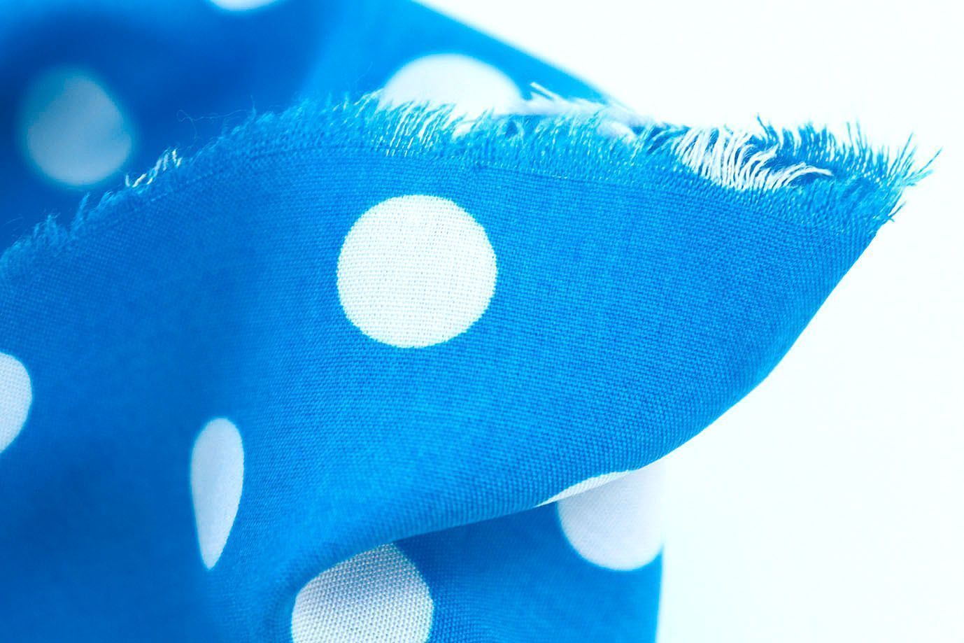 Штапель принт/горох белый на светло-синем 3660-PY/D#10/C#2