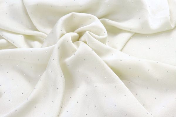 Сатин креш со стразами/кремовый 12355/C#3